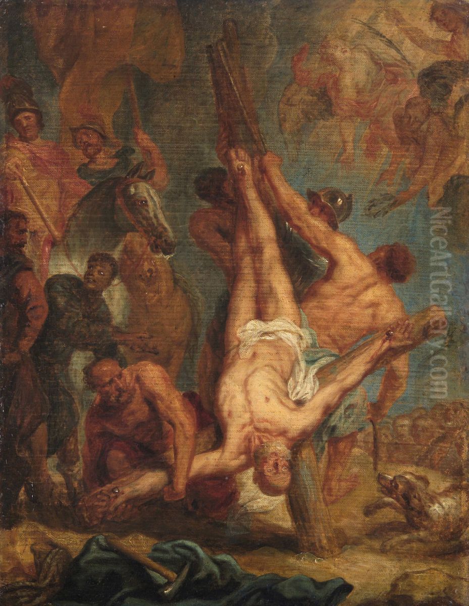 The Crucifixion of Saint Peter Oil Painting by Pieter Thijs