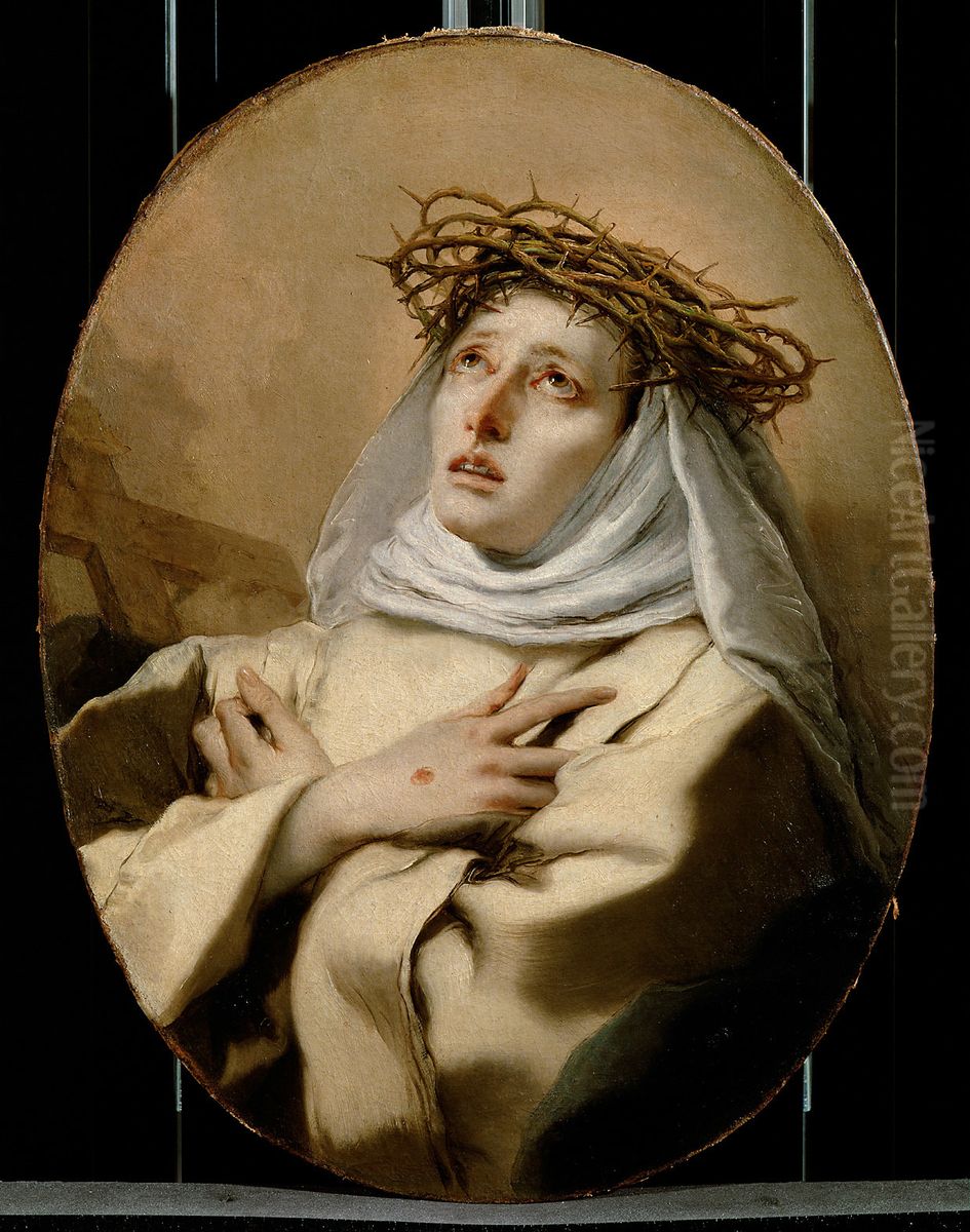 St Catherine of Siena Oil Painting by Giovanni Battista Tiepolo
