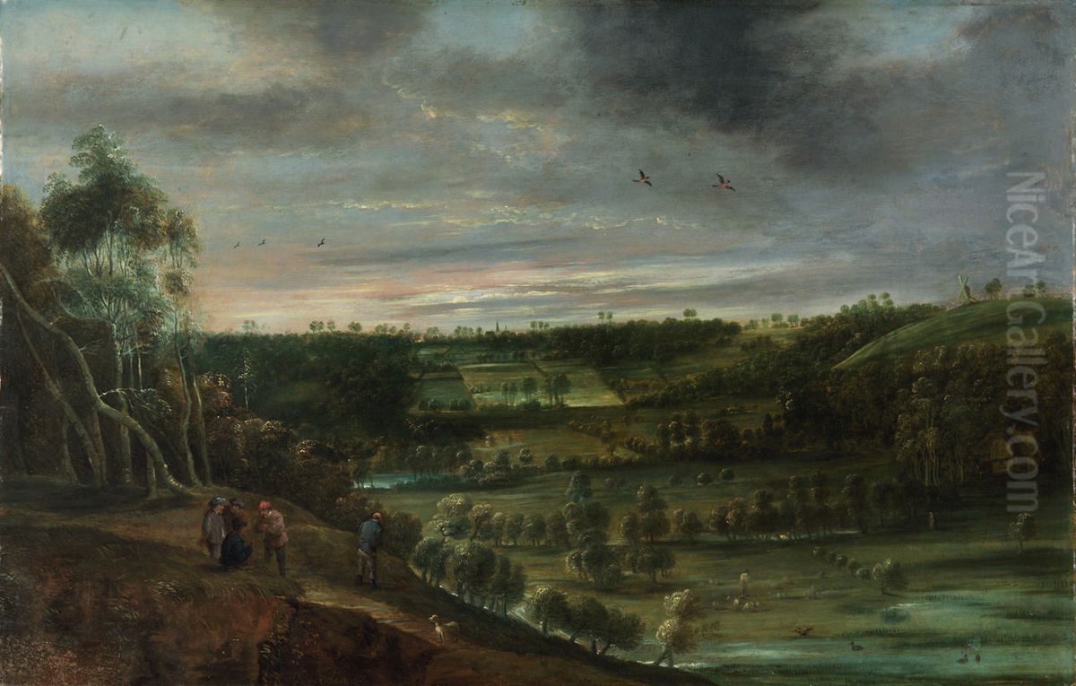 Evening landscape Oil Painting by Lucas Van Uden