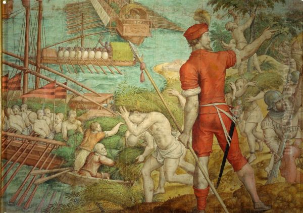 Battle for La Goletta Oil Painting by Jan Cornelisz Vermeyen
