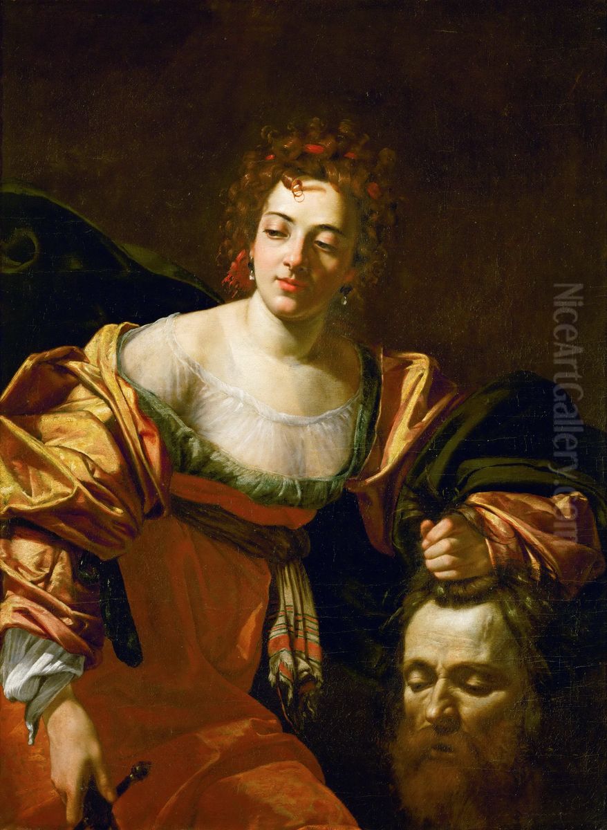 Judith mit dem Haupt des Holofernes Oil Painting by Simon Vouet