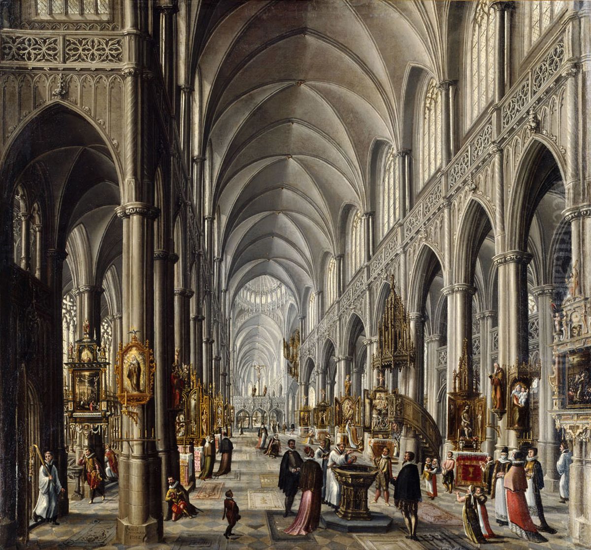 Inneres einer gotischen Kirche Oil Painting by Paul Vredeman de Vries