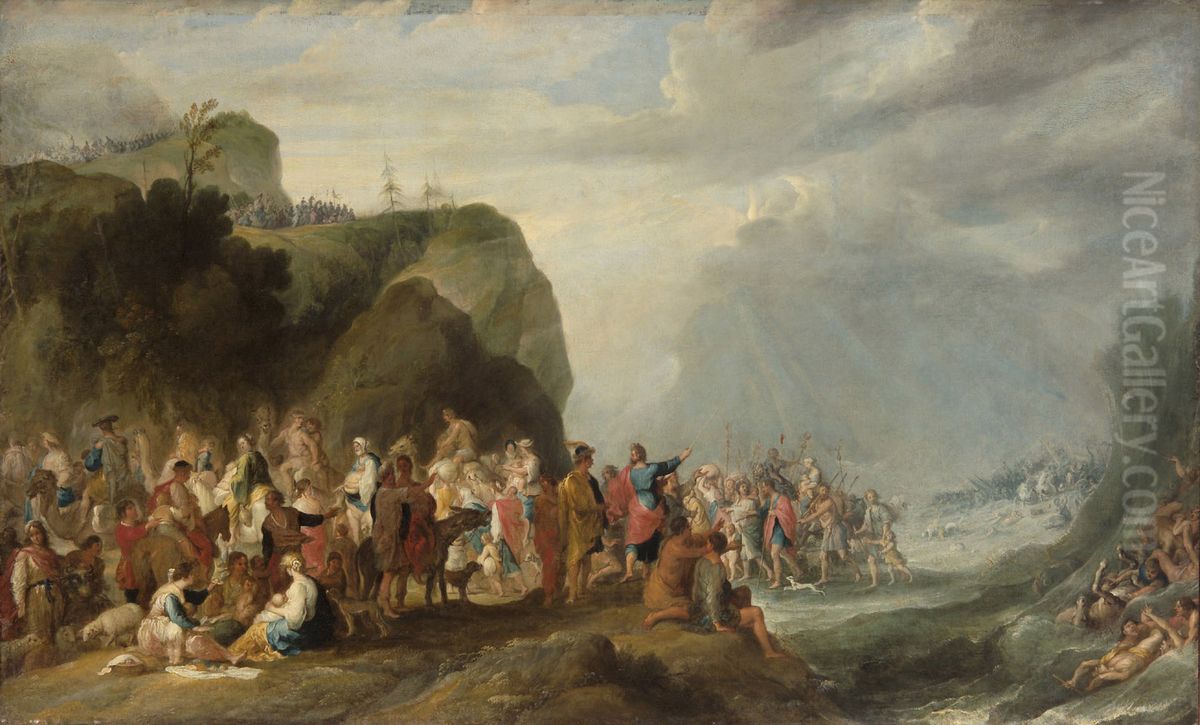 Crossing of the Red Sea Oil Painting by Cornelis de Wael