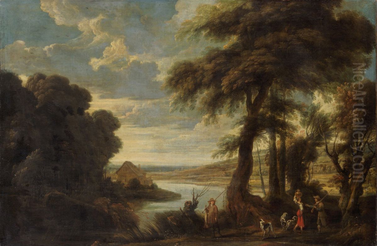 Landscape with hunters Oil Painting by Jan Wildens