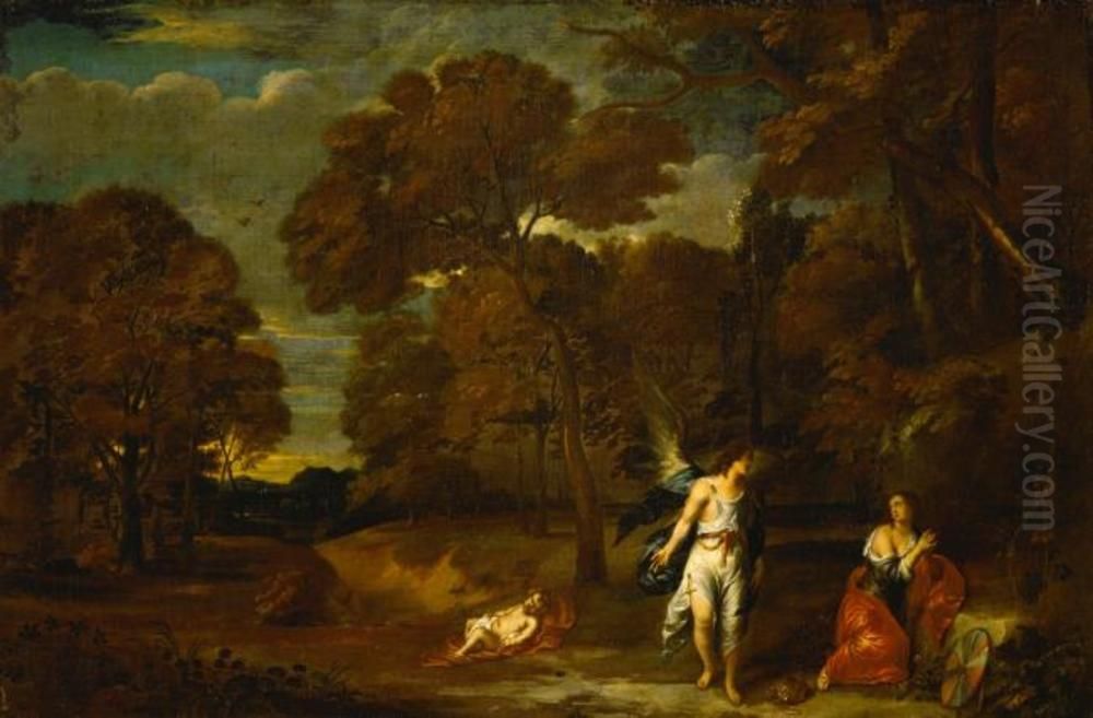 Landschaft mit Hagar und dem Engel Oil Painting by Frans Wouters