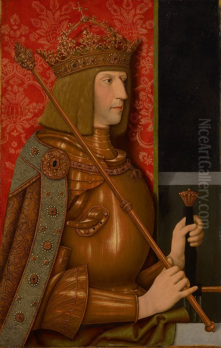 Maximilian I. (1459-1519), Bildnis in halber Figur Oil Painting by Bernhard Strigel