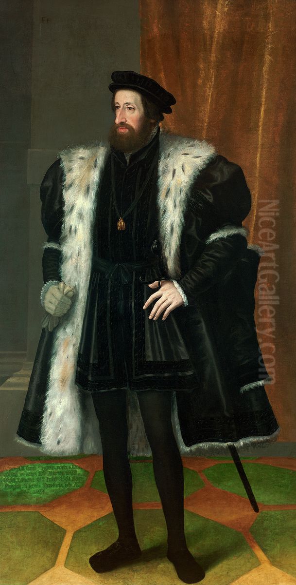 Kaiser Ferdinand I. (1503-1564) Oil Painting by Hans Bocksberger der Altere