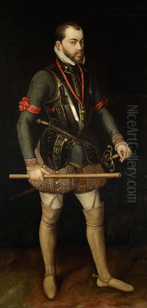 Konig Philipp II. von Spanien (1527-1598), Bildnis in ganzer Figur Oil Painting by Alonso Sanchez Coello