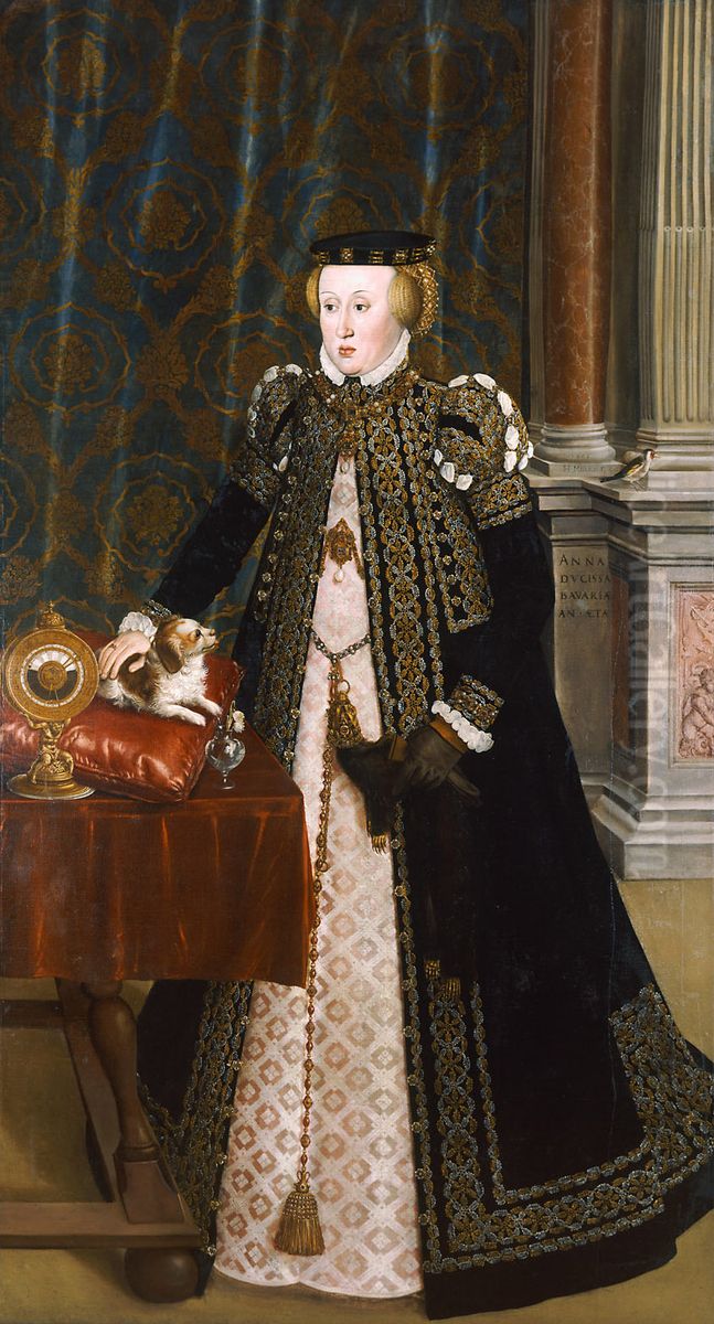 Erzherzogin Anna (1528-1590), Bildnis in ganzer Figur Oil Painting by Hans Muelich