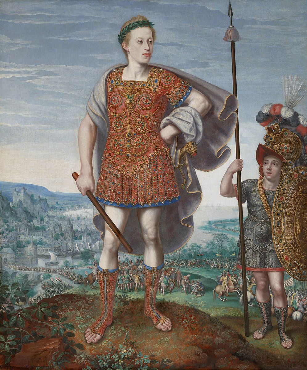 Kaiser Matthias (1557-1619), Bildnis als Erzherzog in ganzer Figur, als P. Cornelius Scipio Africanus maior Oil Painting by Lucas van Valckenborch