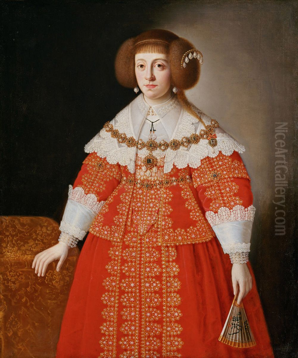 Portrait of Crown Princess Anna Catherine Constance Vasa (1619-1651), starost of Brodnica Oil Painting by Peter Danckerts de Rij