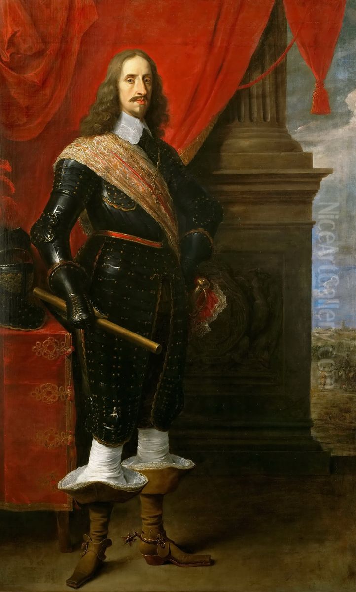 Erzherzog Leopold Wilhelm (1614-1662), im Hintergrund die Belagerung von Gravelingen Oil Painting by David Teniers the Younger