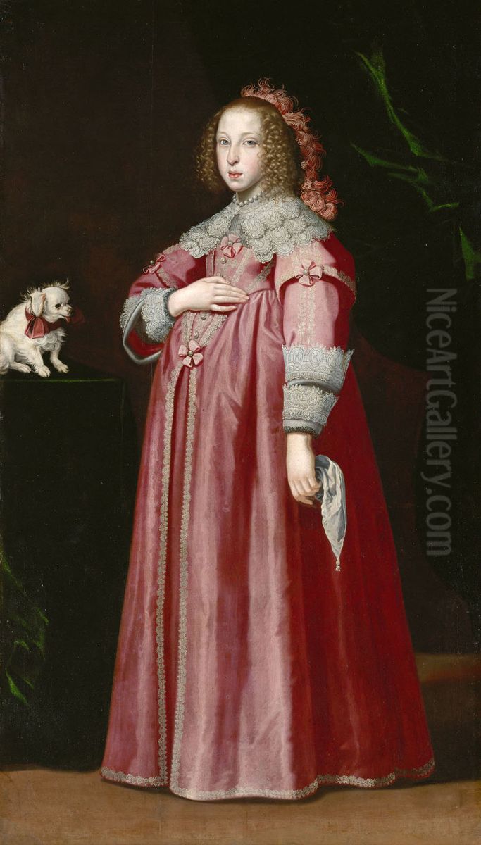 Erzherzogin Maria Leopoldine (1632-1649), 2. Gemahlin von Ferdinand III. Oil Painting by Lorenzo Lippi