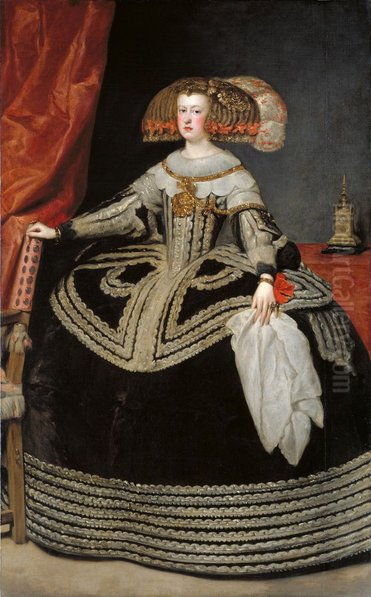 Portrat der Mariana de Austria Oil Painting by Diego Rodriguez de Silva y Velazquez