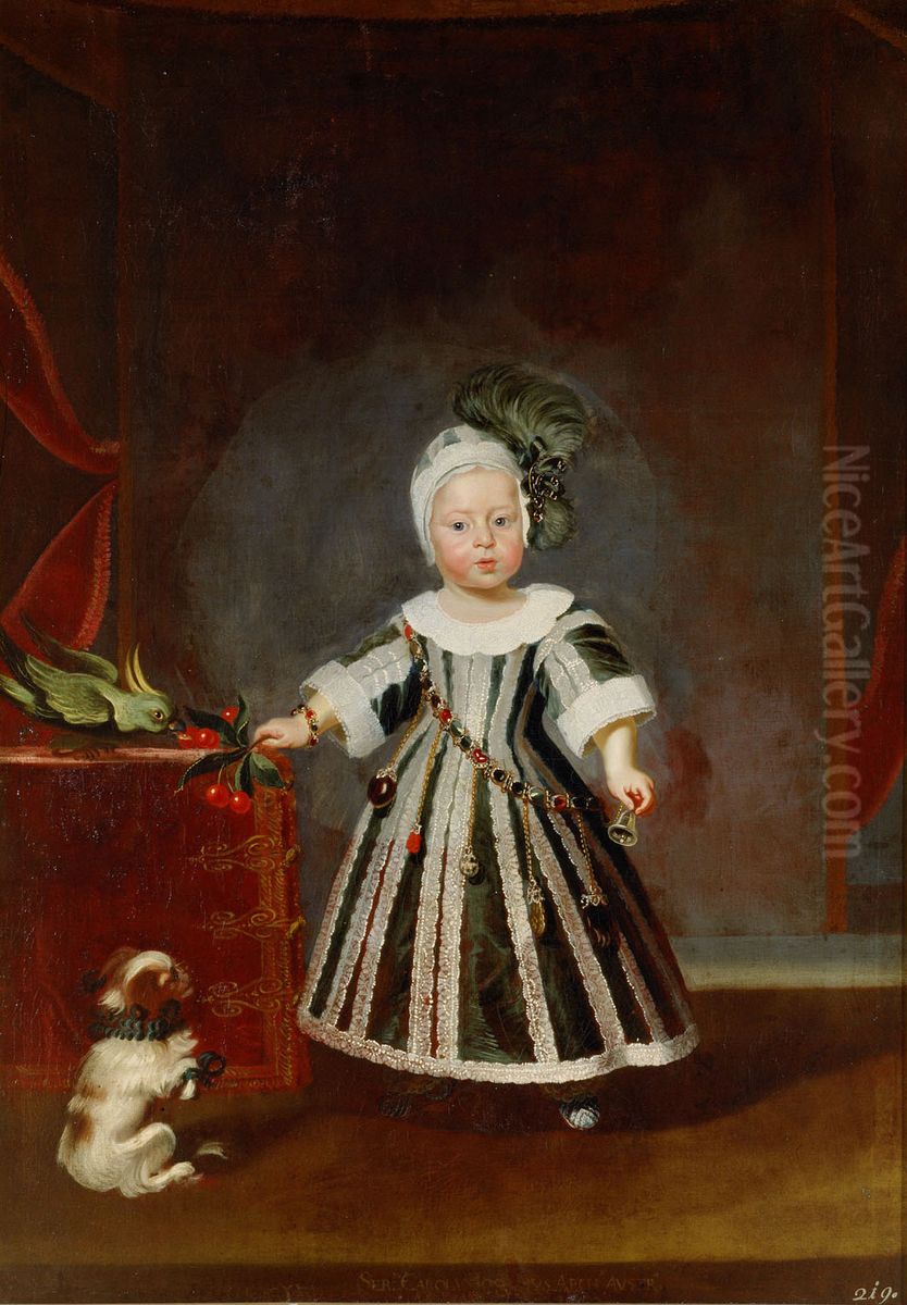 Portrait of Charles Joseph, Archduke of Austria (1745-1761) Oil Painting by Frans Luycx