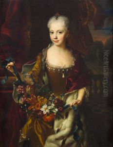 Erzherzogin Maria Anna (1718-1744), Tochter von Karl VI. im Alter von neun Jahren, Kniestuck