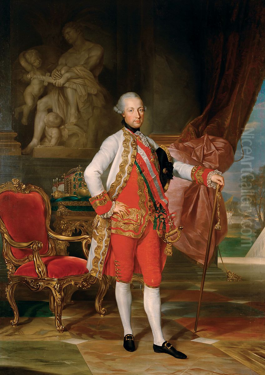Jozef II. Habsbursko-Lotarinski, cesar Svetega Rimskega cesarstva Oil Painting by Anton von Maron