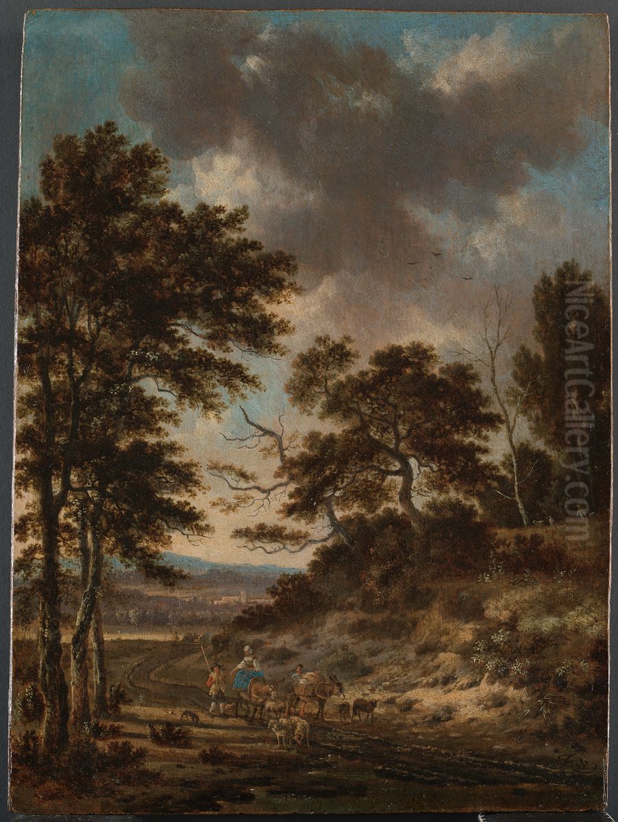 Abendliche Dunenlandschaft Oil Painting by Jan Wijnants