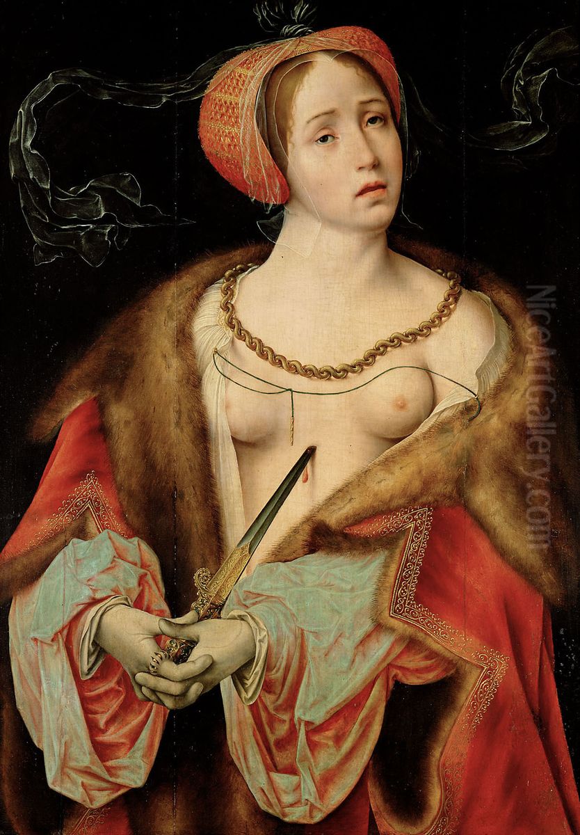 Lukrezia Oil Painting by Joos Van Cleve Lukrezia Oil Painting by Joos Van Cleve