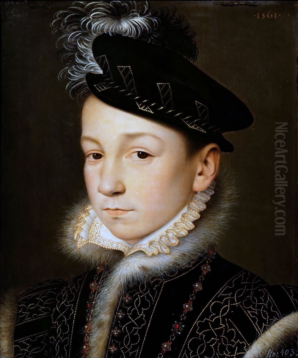KingCharles IX of France Oil Painting by Francois Clouet