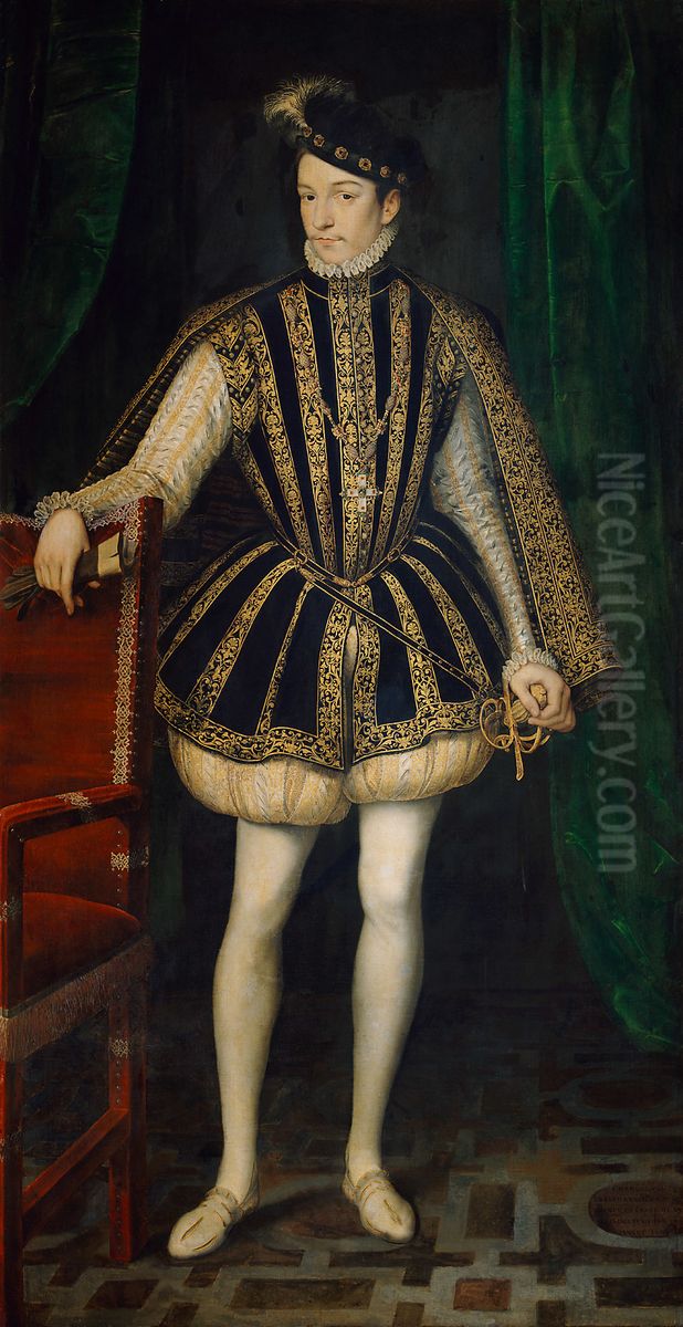 Portrait of King Charles IX of France Oil Painting by Francois Clouet