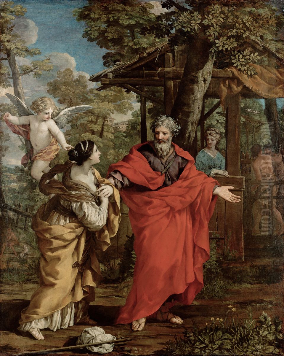 Heimkehr der Hagar Oil Painting by Pietro da Cortona