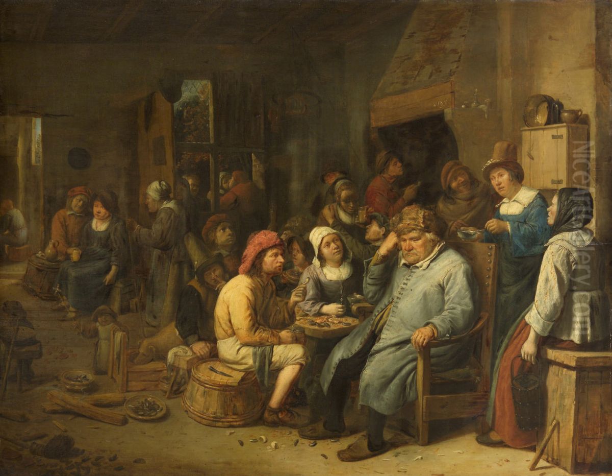 Company of Farmers in a Tavern Oil Painting by Joos van Craesbeeck