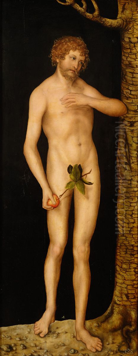 Sundenfall: Adam Oil Painting by Lucas Cranach the Elder