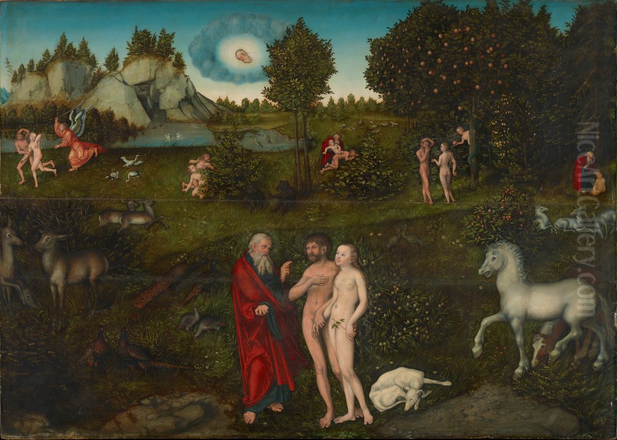 Paradies Oil Painting by Lucas Cranach the Elder