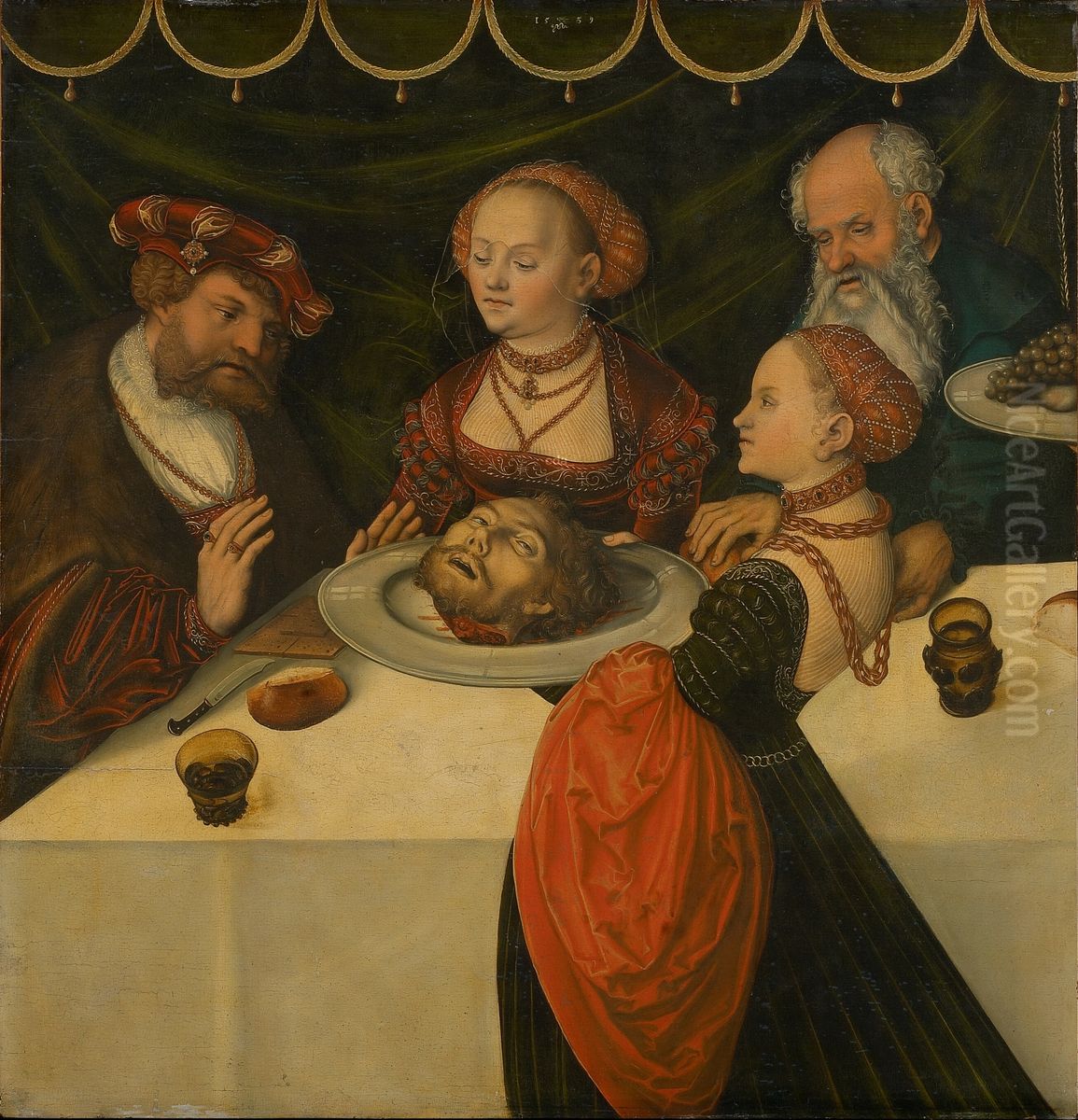 Feast of Herod / Herod's banquet Oil Painting by Lucas Cranach the Elderand workshop Feast of Herod / Herod's banquet Oil Painting by Lucas Cranach the Elderand workshop