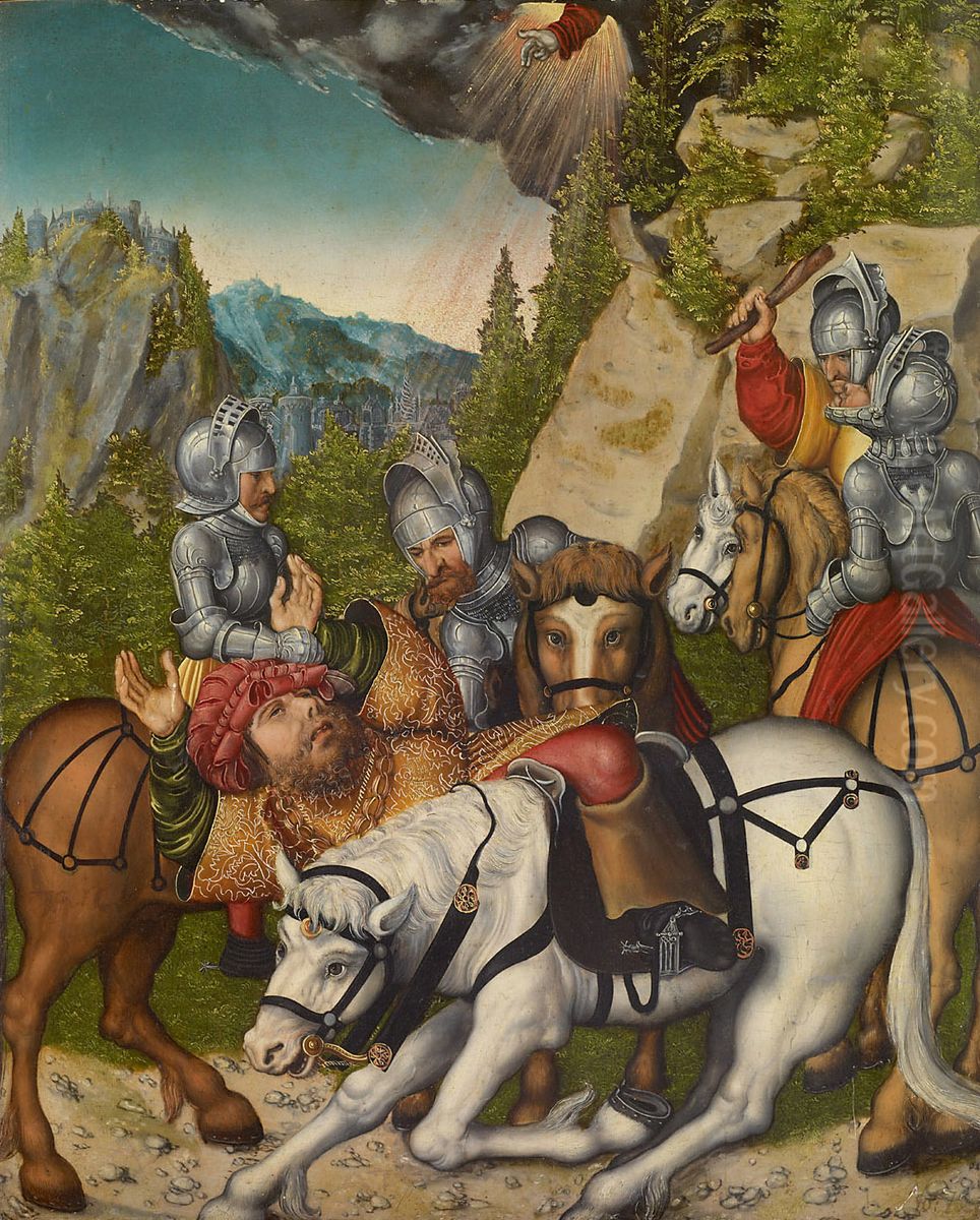Paulussturz / Die Bekehrung des hl. Paulus Oil Painting by Lucas The Younger Cranach