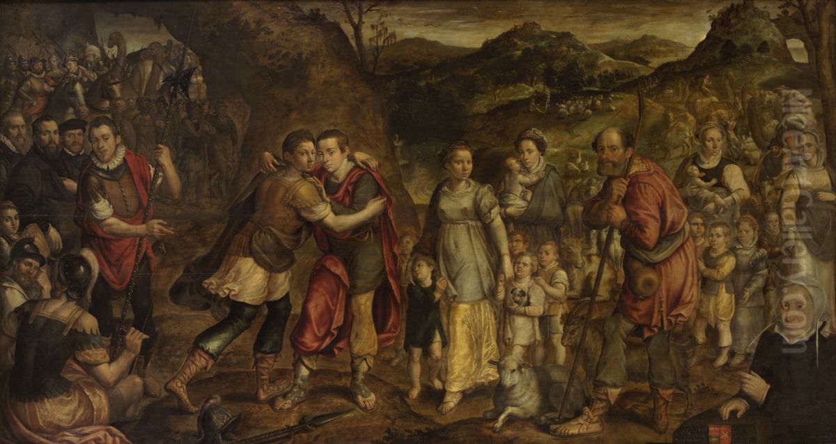 Versohnung Jakobs mit Esau Oil Painting by Jacob Willemsz Delff