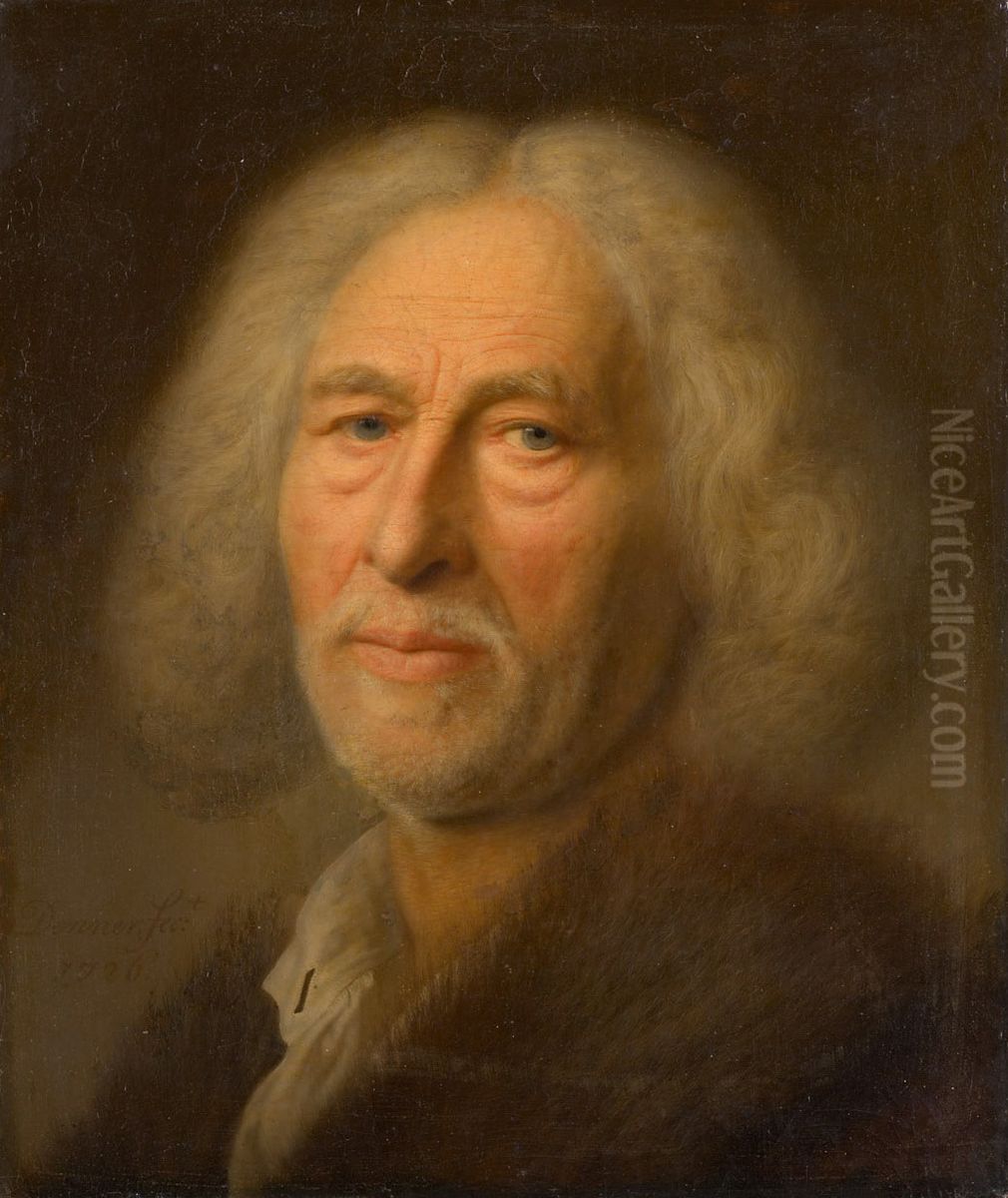 Portrait of an elderly man Oil Painting by Balthasar Denner