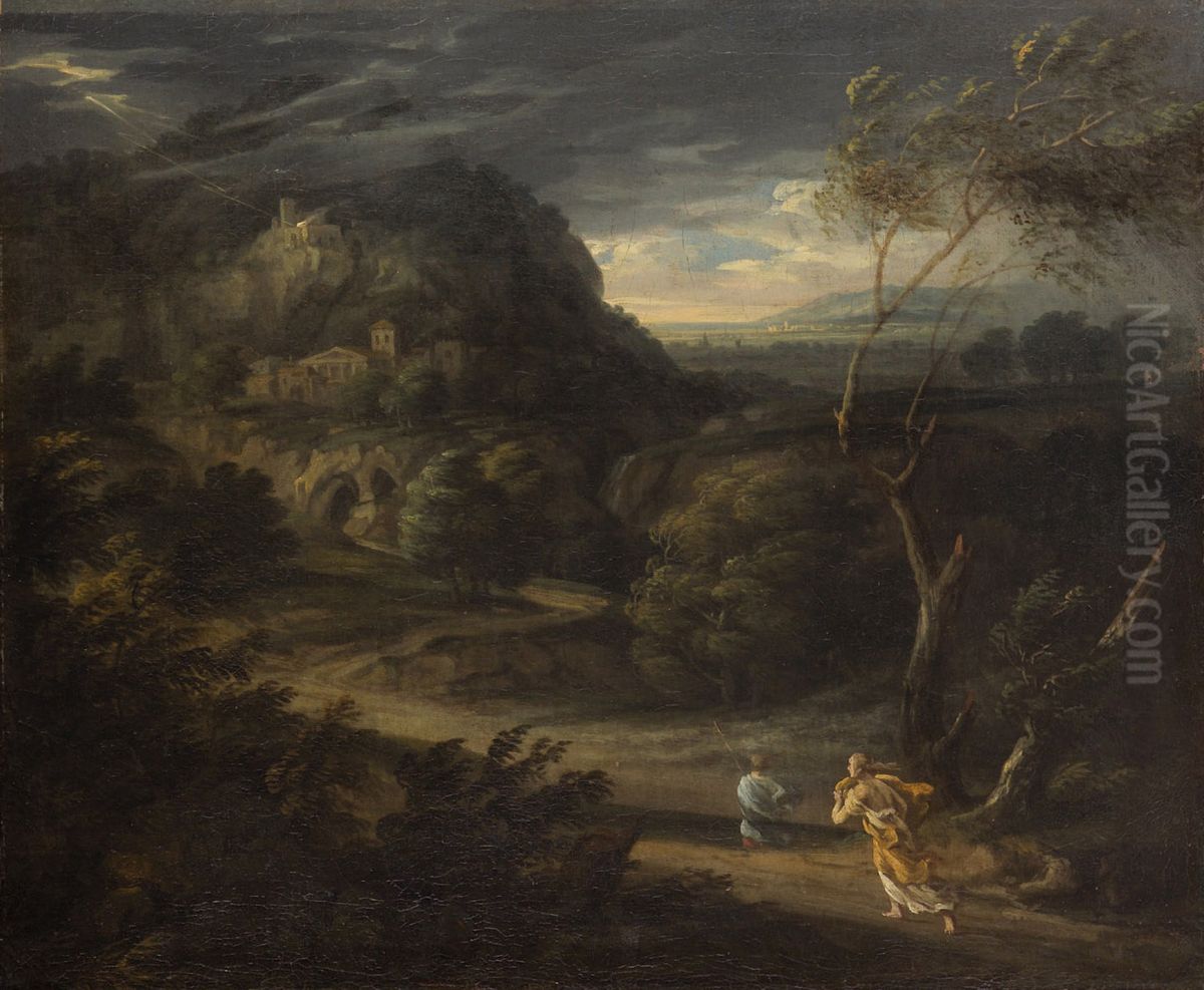 Landschaft mit Wettersturm Oil Painting by Gaspard Dughet