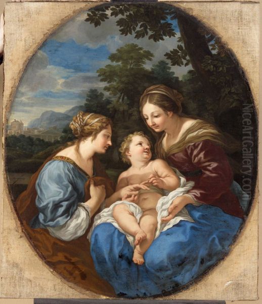 Mystic marriage of Saint Catherine of Alexandria Oil Painting by Ciro Ferri