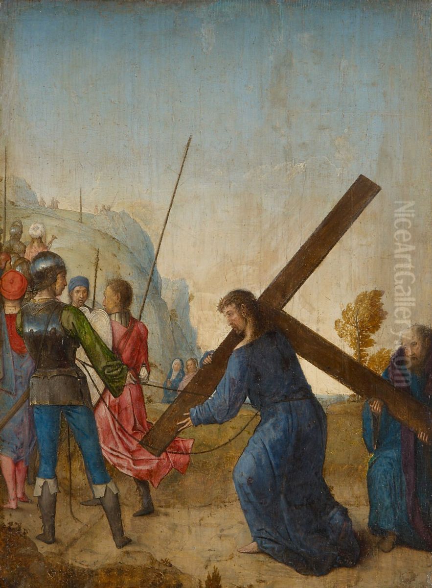 Kreuztragung Christi Oil Painting by Juan De Flandes