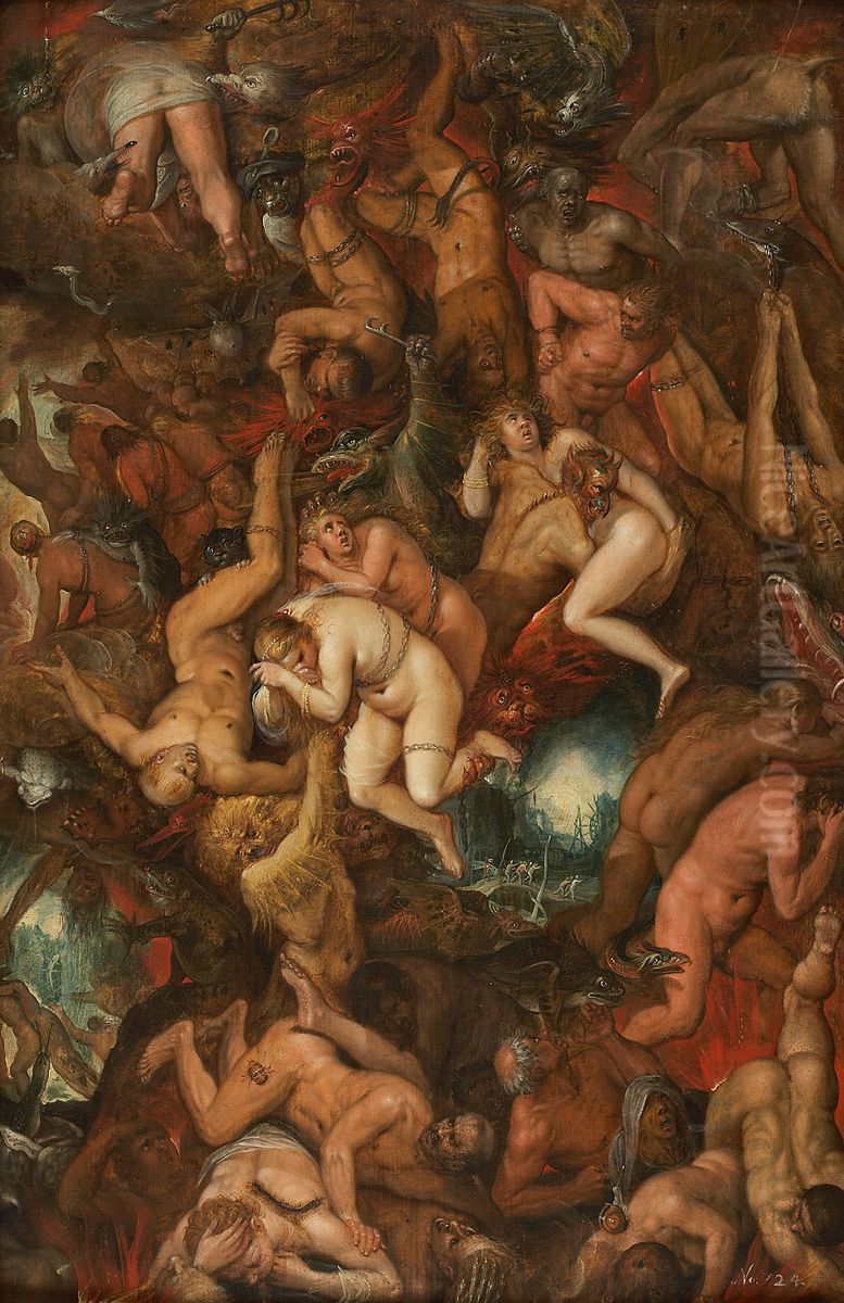 The Damned being cast into Hell Oil Painting by Frans Francken the Younger The Damned being cast into Hell Oil Painting by Frans Francken the Younger