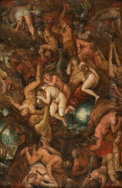 Hollensturz der Verdammten Oil Painting by Frans Francken the Younger
