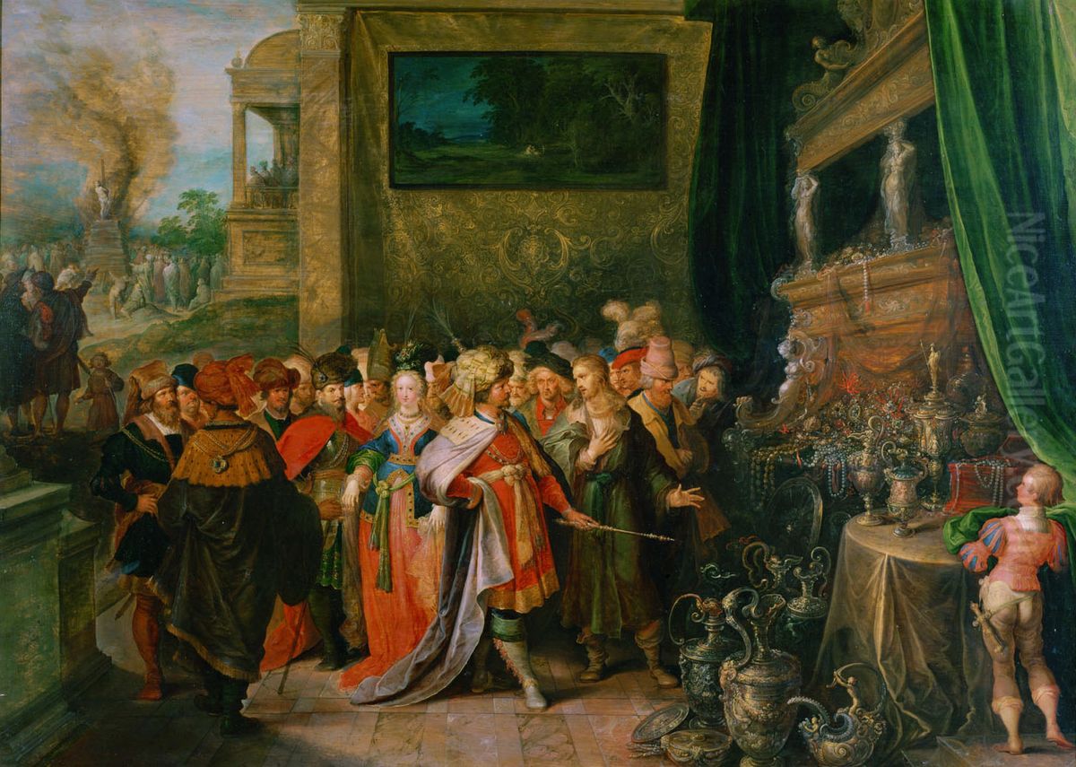 Krosus zeigt Solon seine Schatze Oil Painting by Frans Francken the Younger