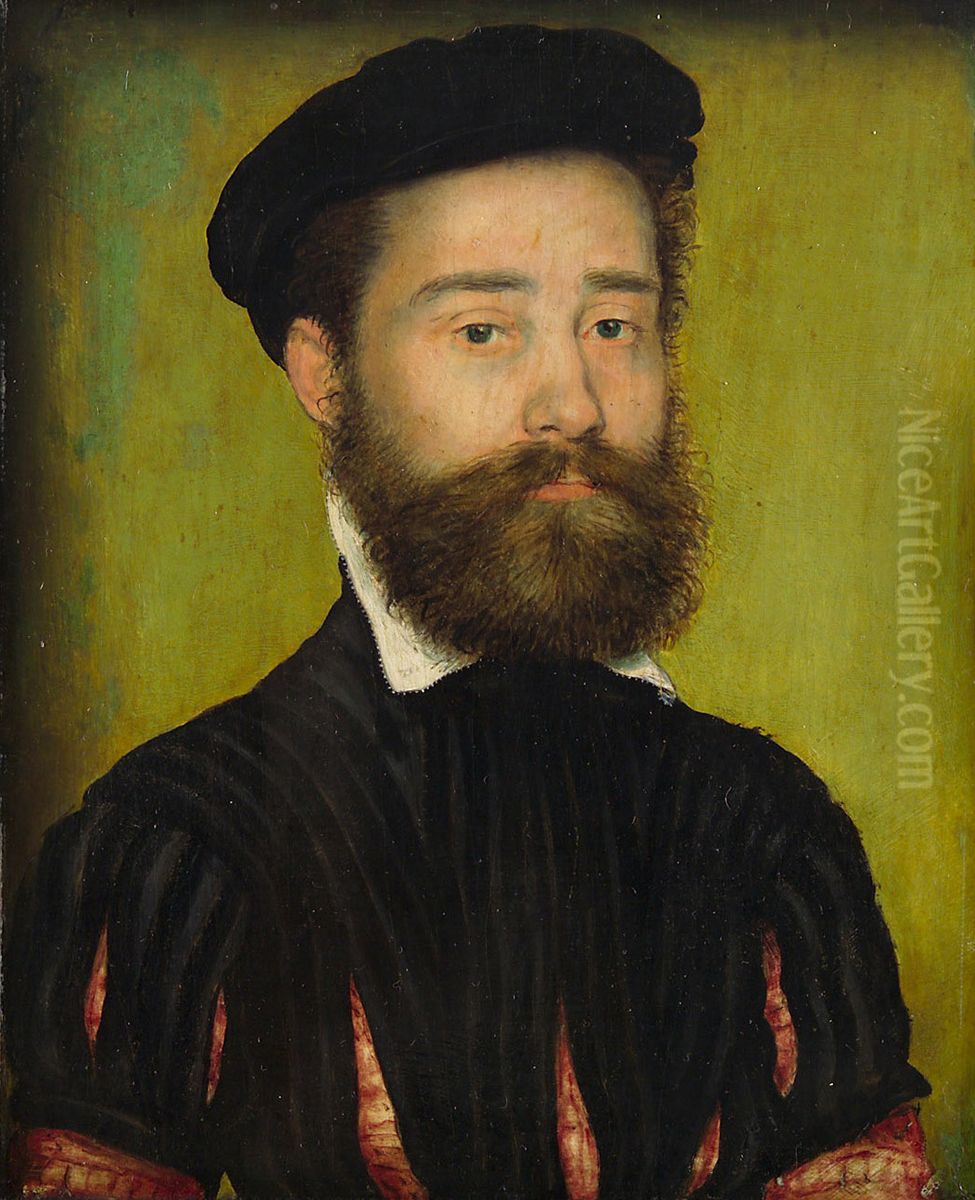 Bildnis eines bartigen Mannes Oil Painting by Corneille De Lyon