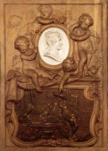 Trompe l'oeil: Basrelief mit Amor und Psyche