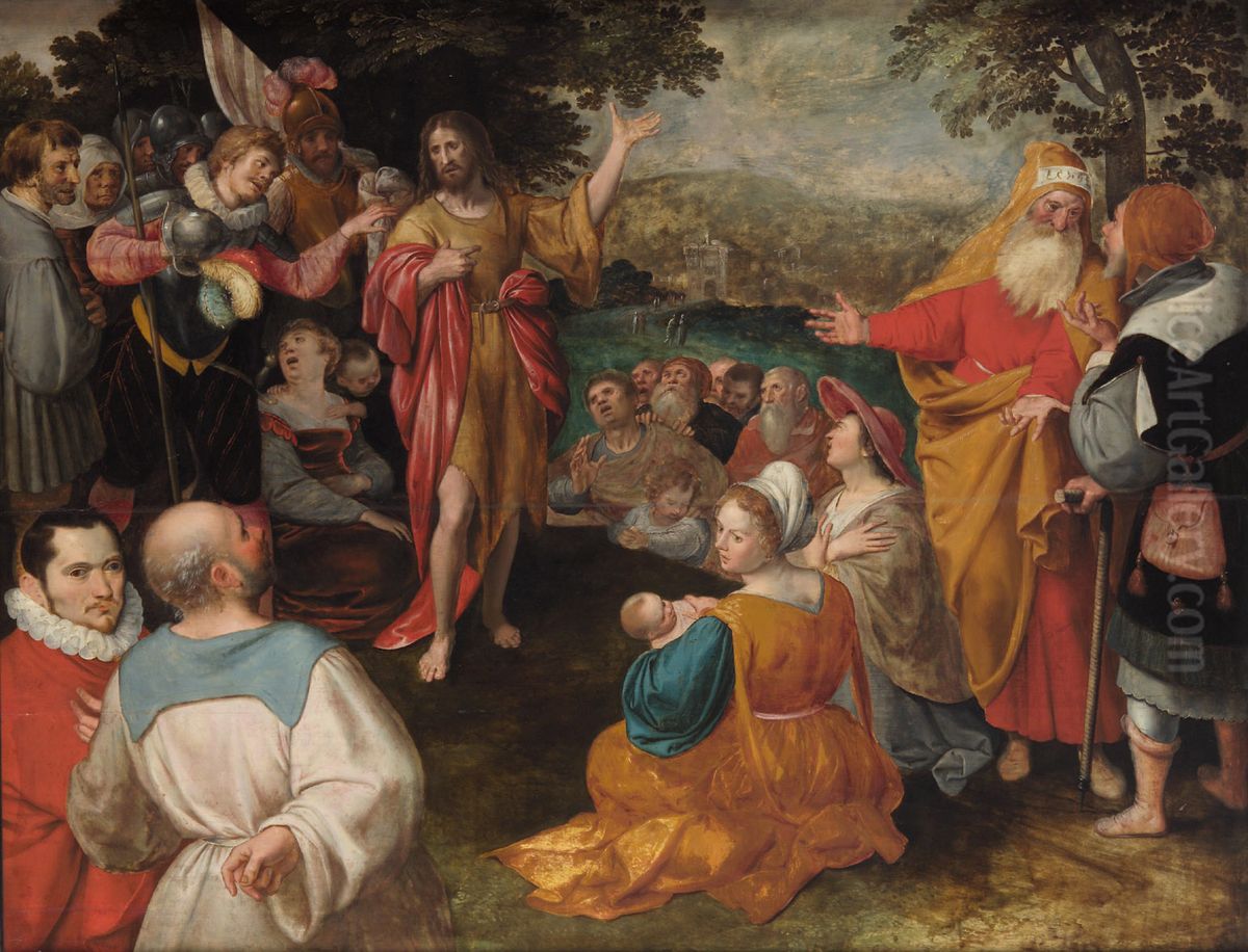 Predigt Johannes d. Taufers Oil Painting by Jacob de Gheyn II