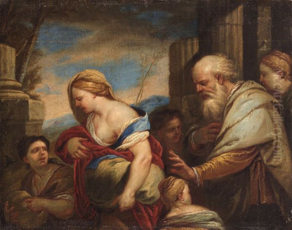 Verstossung der Hagar Oil Painting by Luca Giordano