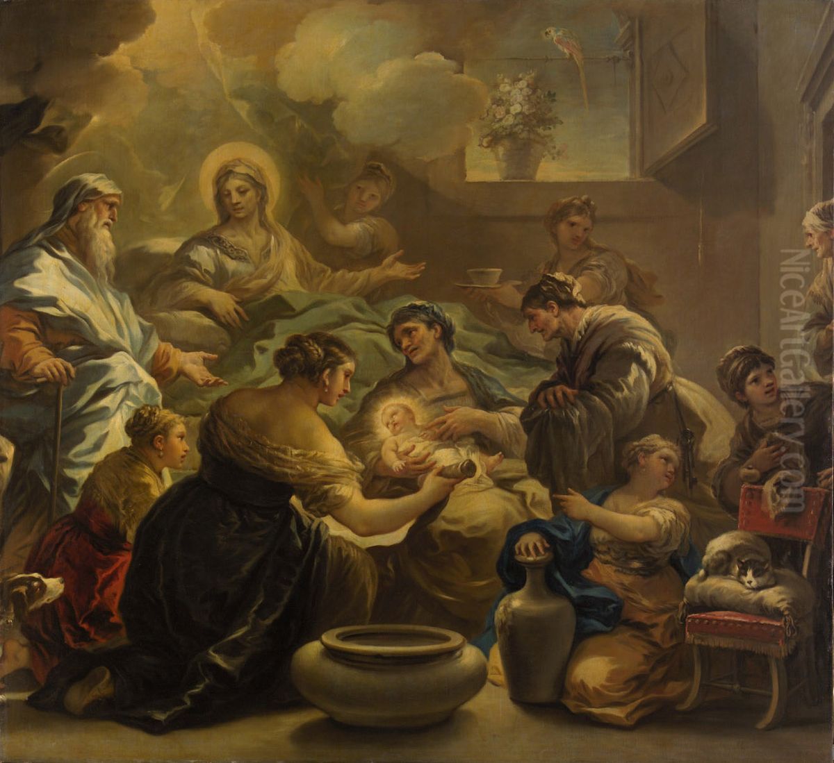 Geburt Mariae Oil Painting by Luca Giordano