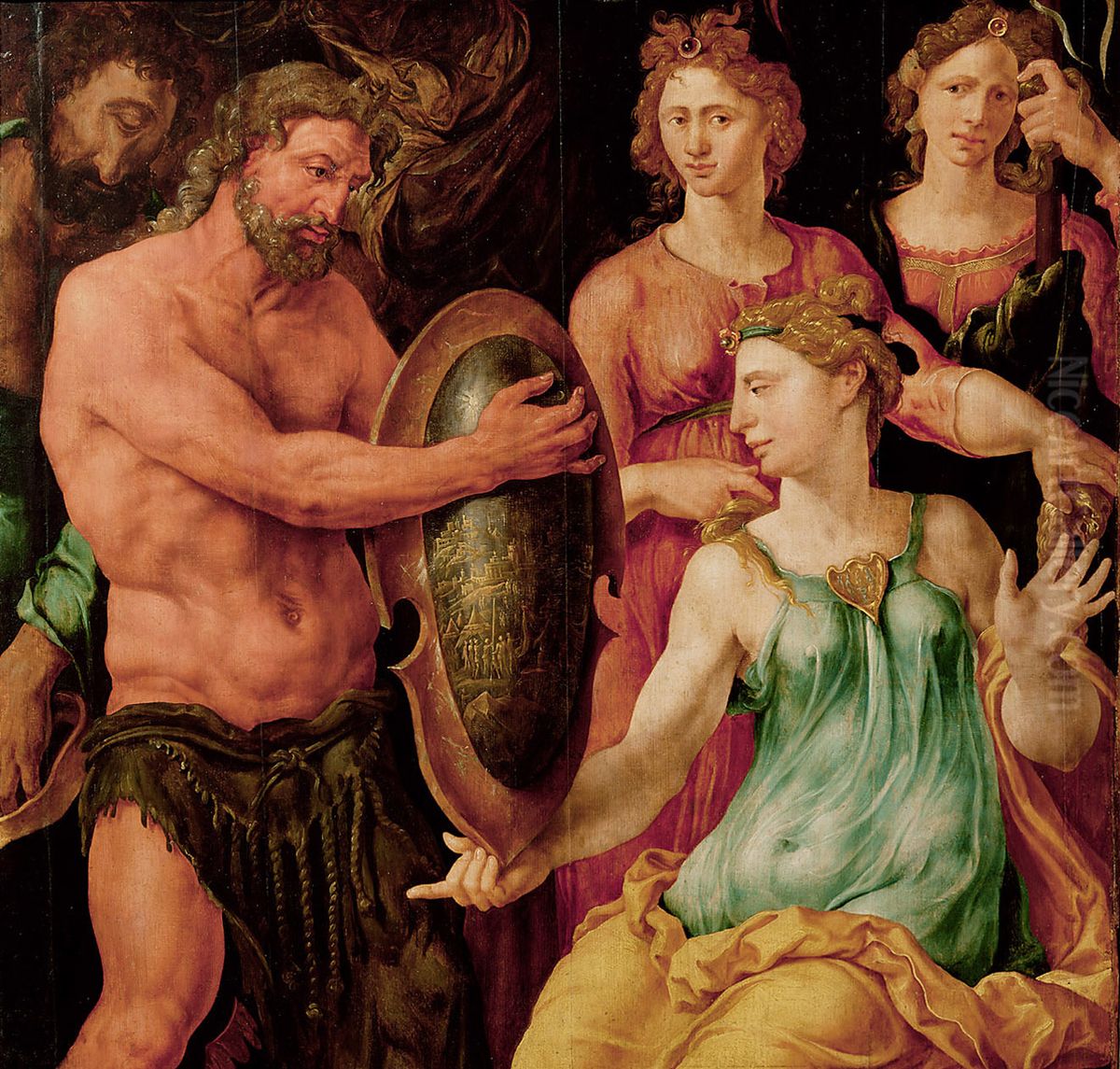 Thetis empfangt von Vulkan den Schild fur Achill Oil Painting by Maarten Van Heemskerck