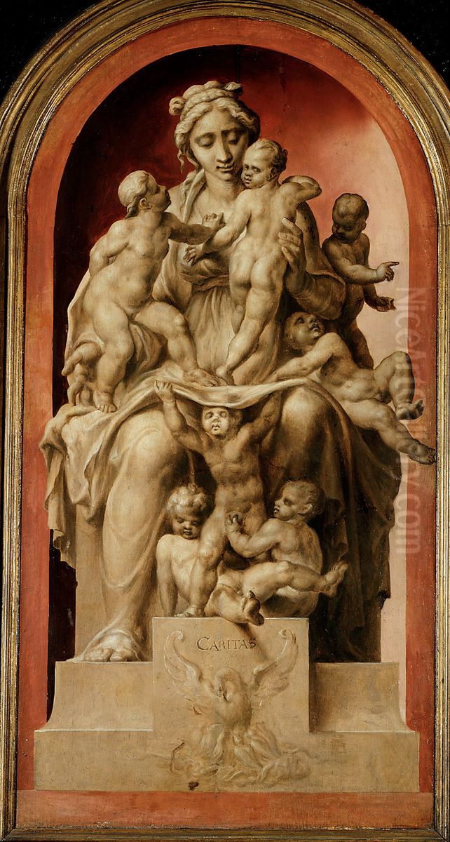 Caritas Oil Painting by Maarten Van Heemskerck