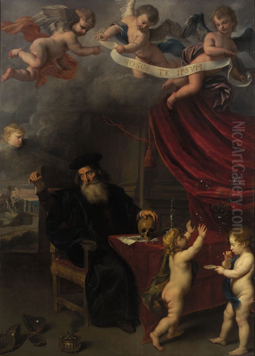 Allegory of transience Oil Painting by Jan van den Hoecke