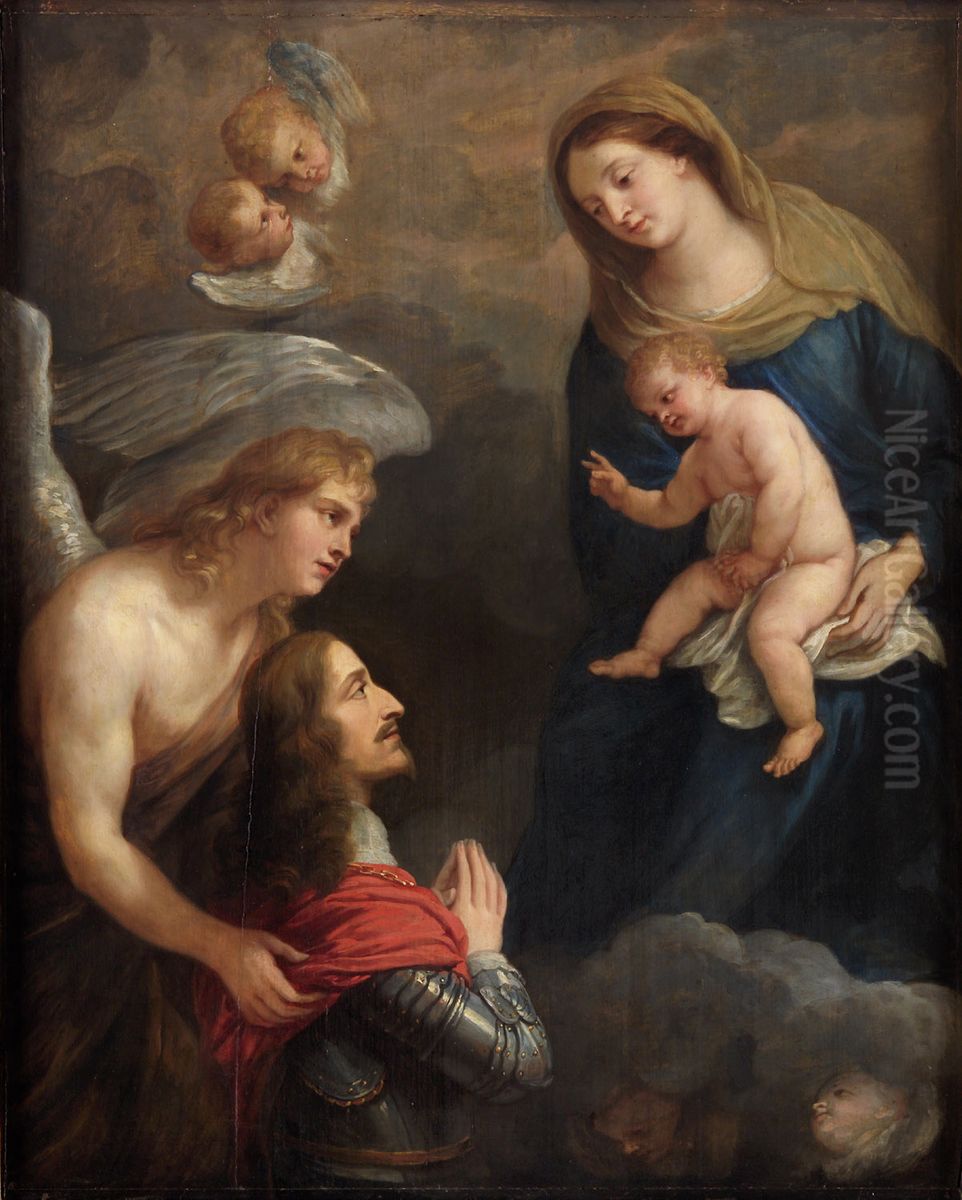 Erzherzog Leopold Wilhelm im Gebet vor der Madonna Oil Painting by Jan van den Hoecke