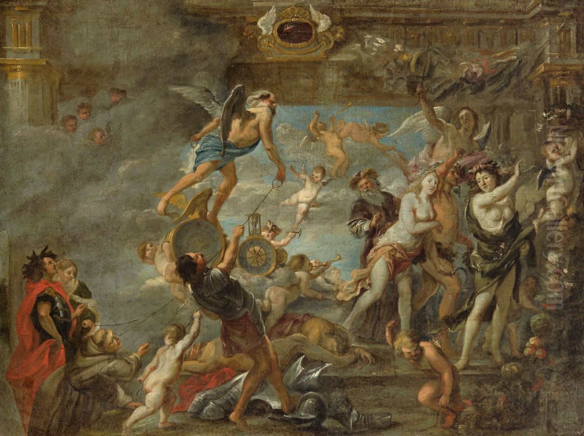 Triumph of Time Oil Painting by Jan van den Hoecke