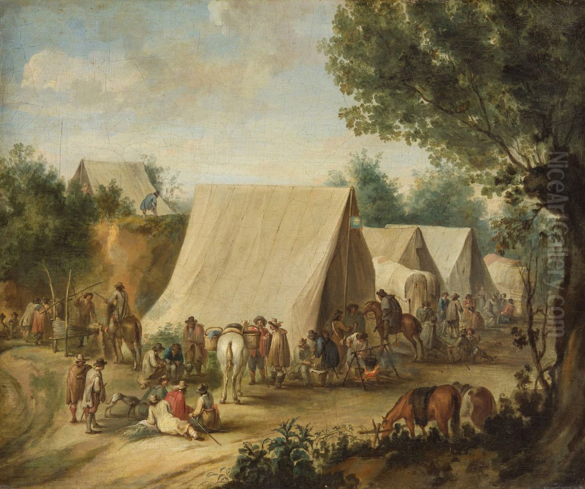Feldlager Oil Painting by Robert van den Hoecke